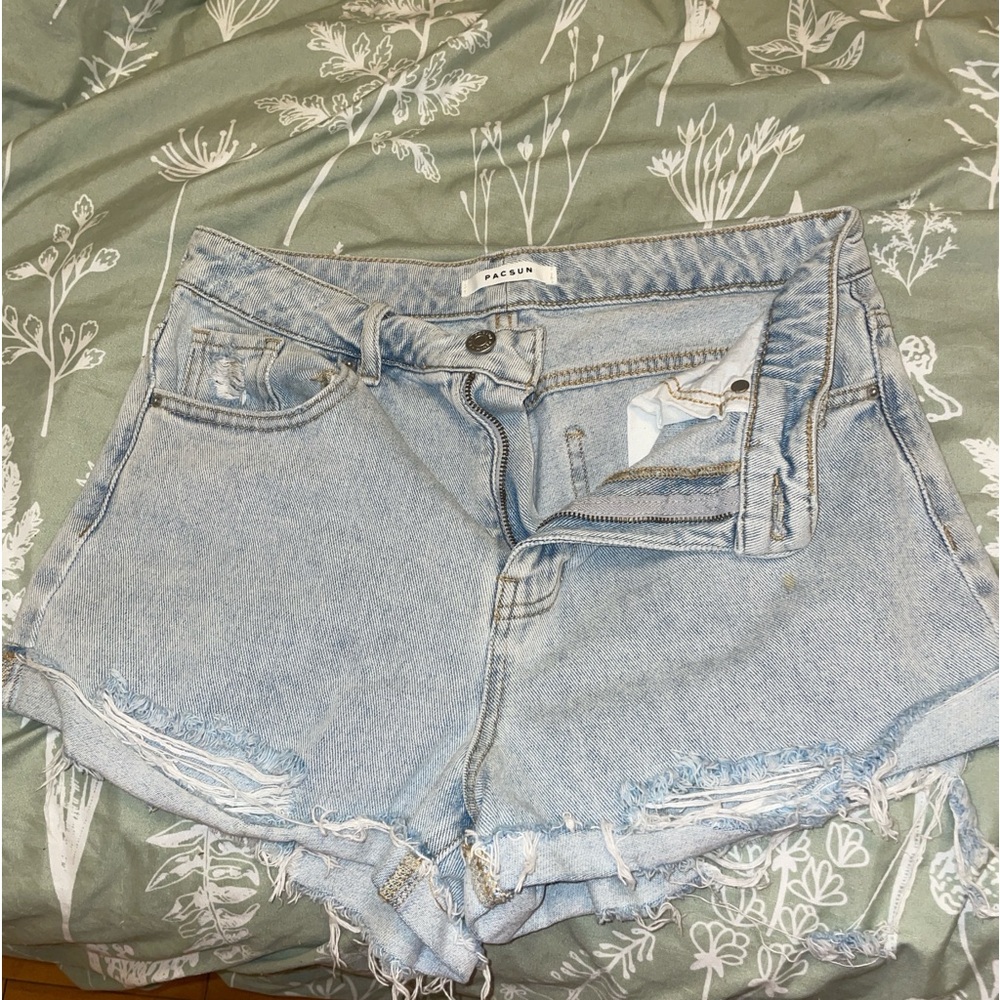 Ripped Denim Shorts